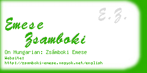 emese zsamboki business card